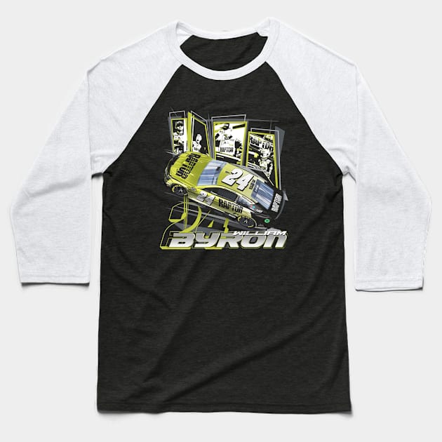 William Byron Black Car Baseball T-Shirt by ganisfarhan